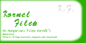 kornel filep business card